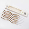 Metallic Curly thin candles pack of 6 champagne color