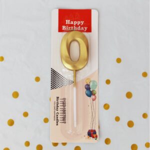 Golden Metallic Number 0 Candles for Anniversary Birthday Golden (0 10th 20th 30th 40th 50th 60 70th 80th)
